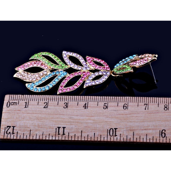 Длинные серьги Амелия с разноцветными кристаллами