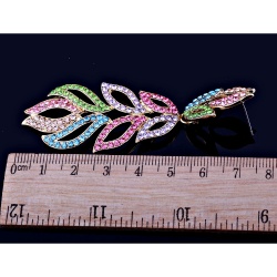 Довгі сережки Амелія з різнокольоровими кристалами