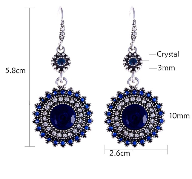 Серьги подвески с синими камнями Селин