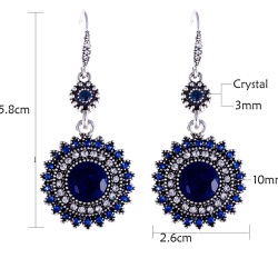 Сережки підвіски з синім камінням Селін