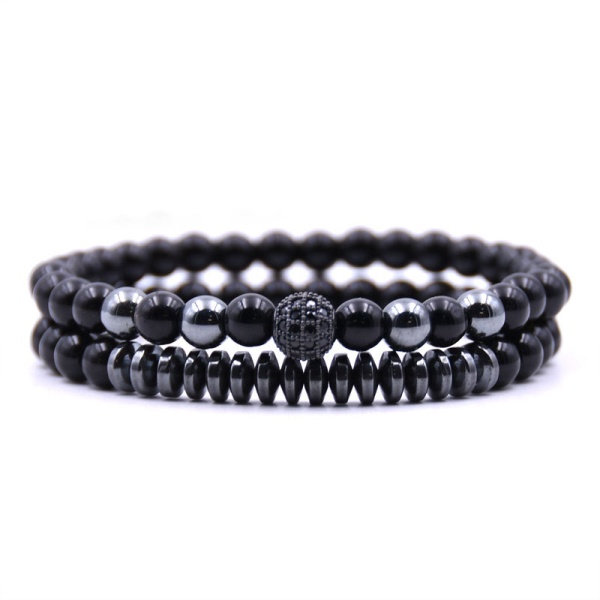 Браслети з натурального каменю: Шунгіт із кристалами