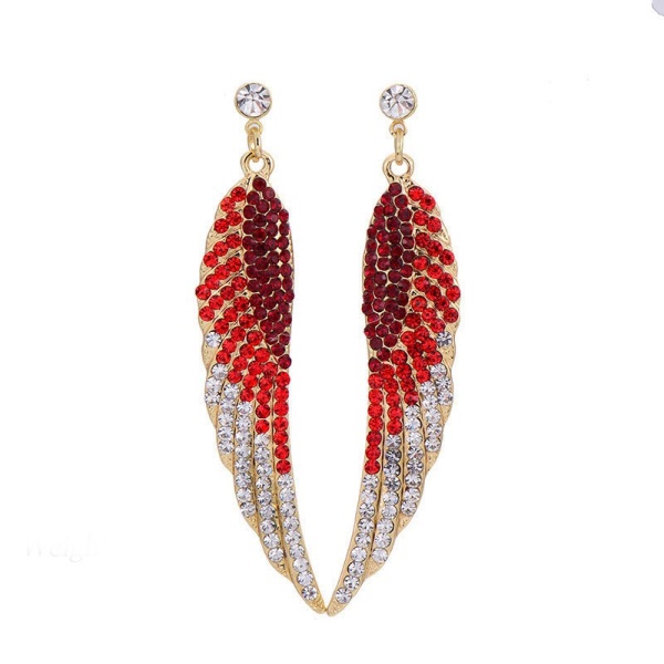 Довгі сережки з камінням сварівськи Angel Wings