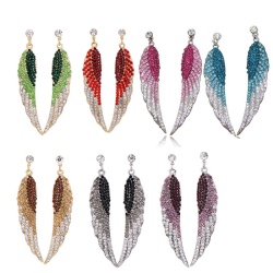 Довгі сережки з камінням сварівськи Angel Wings
