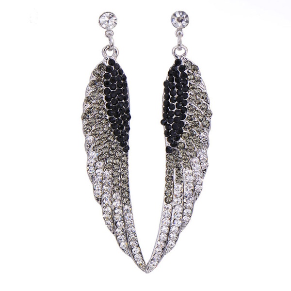 Довгі сережки з камінням сварівськи Angel Wings