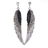 Довгі сережки з камінням сварівськи Angel Wings