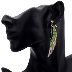 Довгі сережки з камінням сварівськи Angel Wings