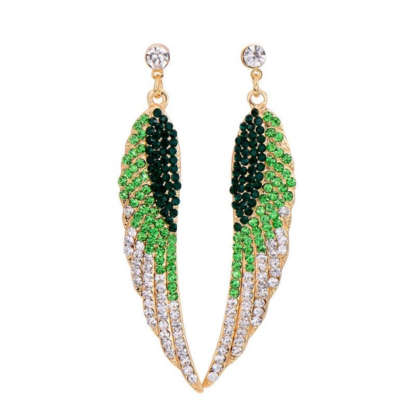 Довгі сережки з камінням сварівськи Angel Wings