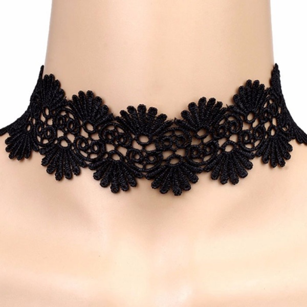 Чокер мереживний lan-309 чорного кольору