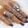 Кольца на фаланги пальцев Античная ветвь (набор из 8 штук)