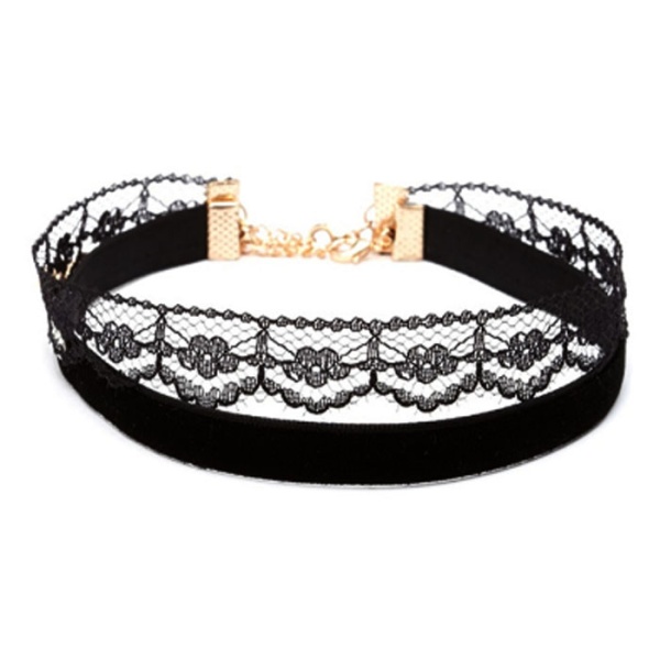 Чокер на шею чёрного цвета lan-310 набор из 2 шт