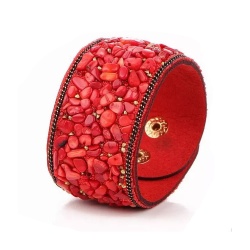 Кожаный браслет Коралловая крошка