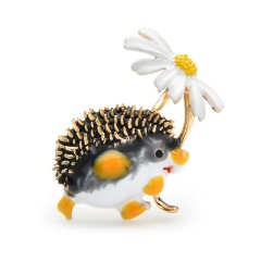 Брошь Ежик с цветком