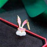Брошка стильний кролик в окулярах