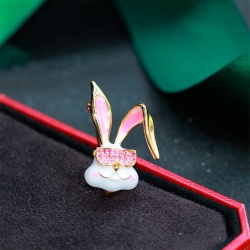 Брошка стильний кролик в окулярах