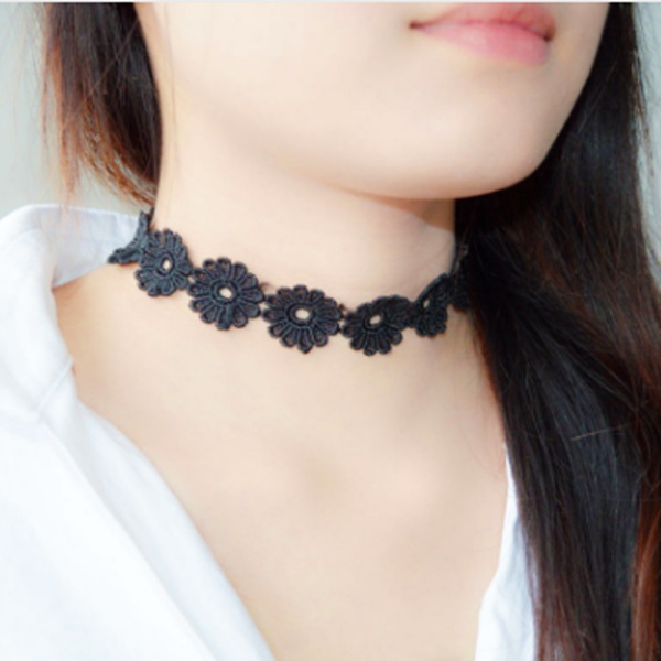 Чокер мереживний lan-311 чорного кольору