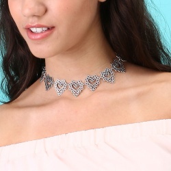 Чокер металлический с сердцами lan-1359