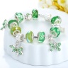 Браслет Пандора посріблений Бабка зеленого кольору