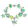 Браслет Пандора посріблений Бабка зеленого кольору