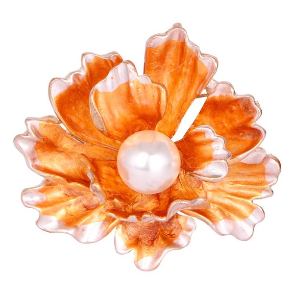 Брошь Цветок с жемчужиной