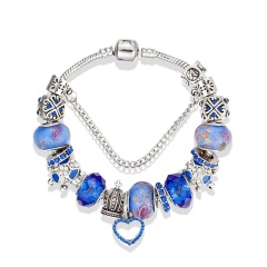 Браслет в стиле пандора Синее сердце lan-3113