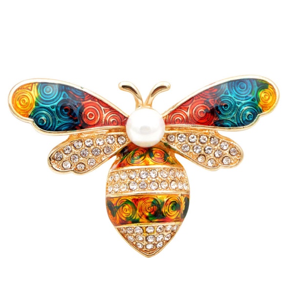 Брошь різнокольорова Бджола lan-3523