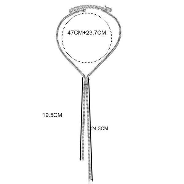 Колье цепочка длинное с кристаллами lan-2972