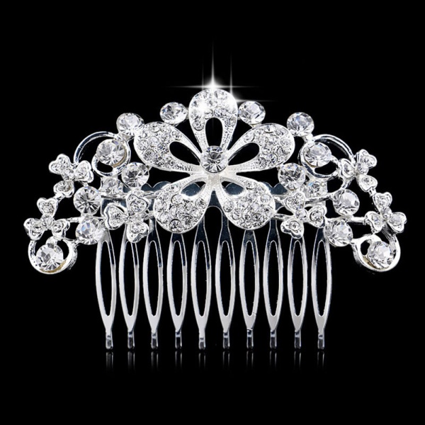 Гребень для волос Цветок с кристаллами