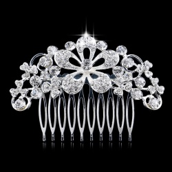 Гребінець для волосся Квітка з кристалами