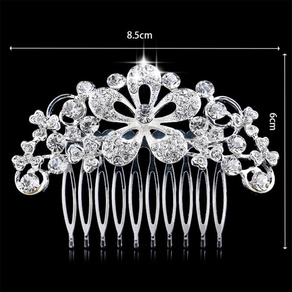 Гребень для волос Цветок с кристаллами