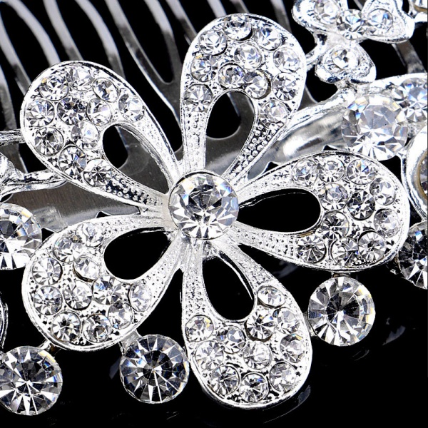 Гребень для волос Цветок с кристаллами