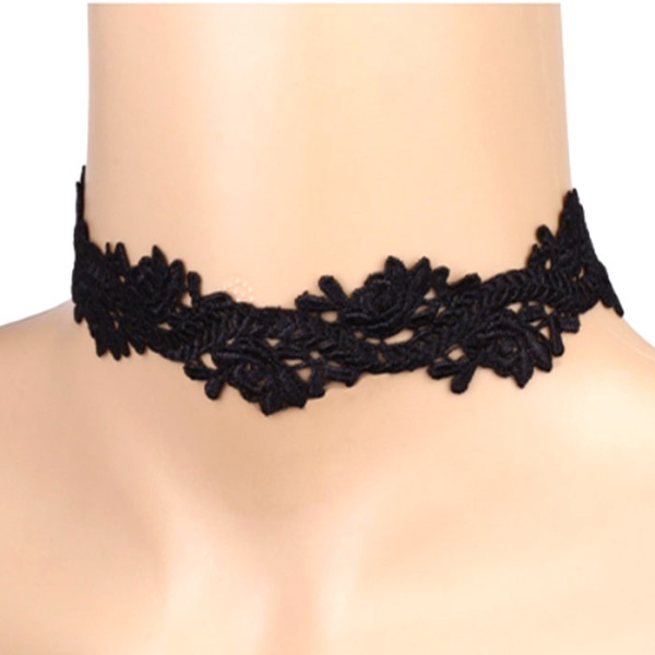 Чокер кружевной lan-312 чёрного цвета