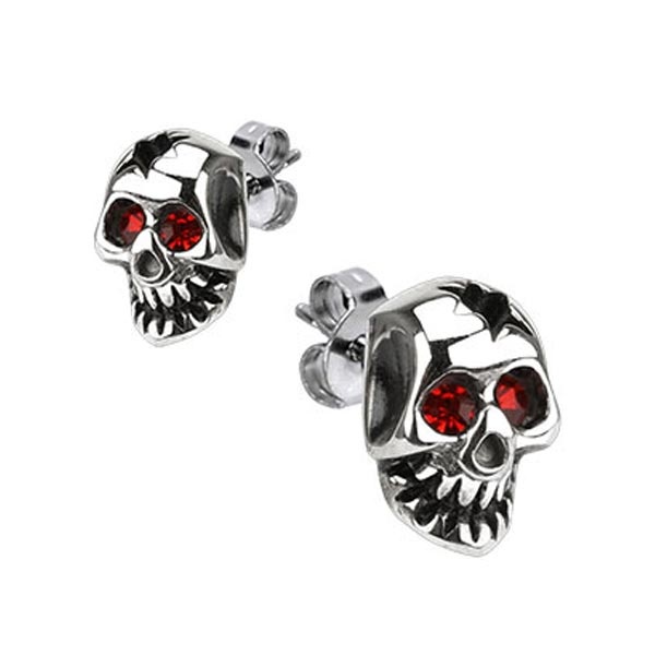 Сережки гвоздики із сталі Spikes Череп SSEM-106