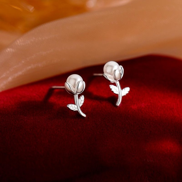 Серьги гвоздики Роза