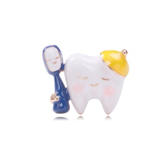 Брошь зуб и зубная щетка lan-2773