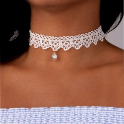 Чокер кружевной lan-313 белого цвета