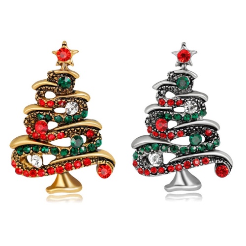 Брошь Елка с игрушками