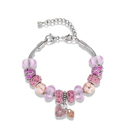 Браслет в стилі пандора з намистинами Серце lan-3115