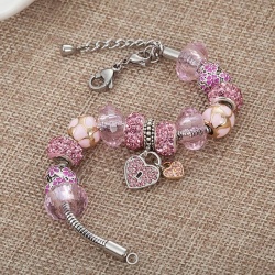 Браслет в стилі пандора з намистинами Серце lan-3115