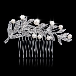 Гребінь для волосся Гілочка з кристалами та перлинами