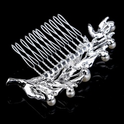 Гребінь для волосся Гілочка з кристалами та перлинами