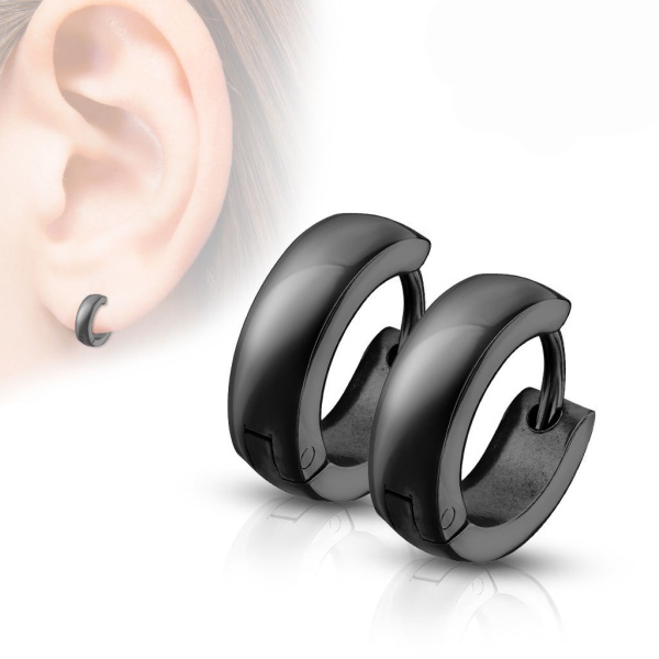 Серьги кольца из стали Spikes Ring