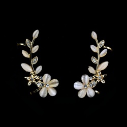 Серьги клипсы Перламутровый цветок