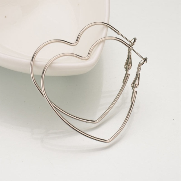 Серьги кольца тонкое Сердце