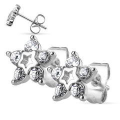 Серьги гвоздики из стали Spikes Звезда SE3038