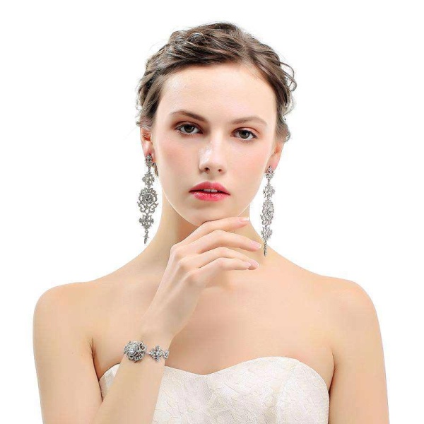 Весільний набір прикрас: сережки та браслет lan-3389