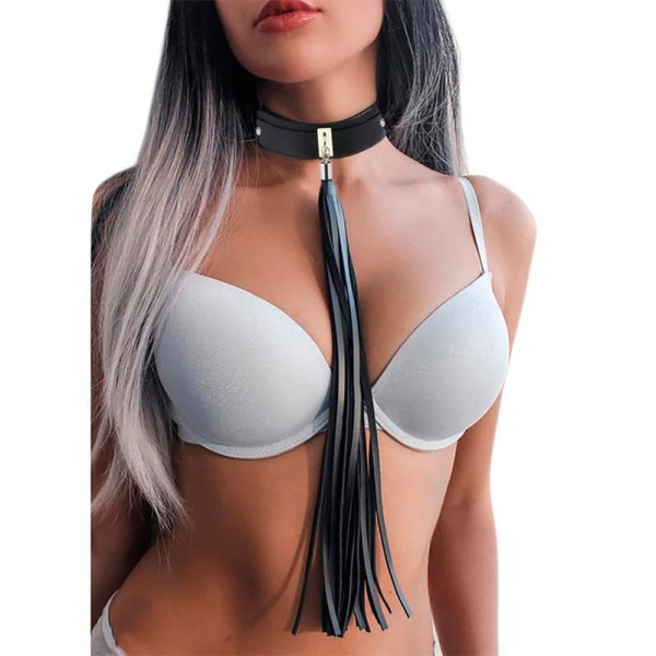 Шкіряний чокер пензлик lan-2875