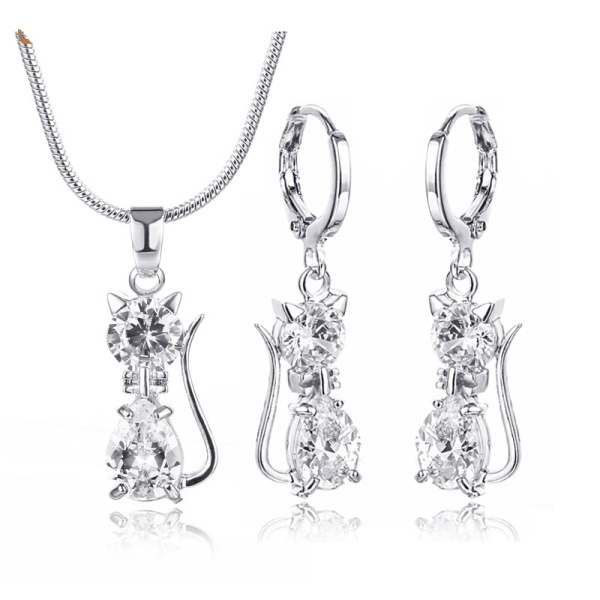 Набор украшений Котики: кулон и серьги