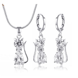 Набор украшений Котики: кулон и серьги