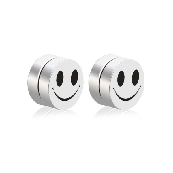 Сережки на магнітах із сталі Смайлик