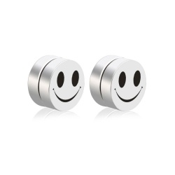 Сережки на магнітах із сталі Смайлик